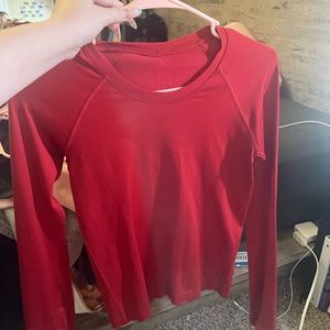 Red lululemon swiftly long sleeves